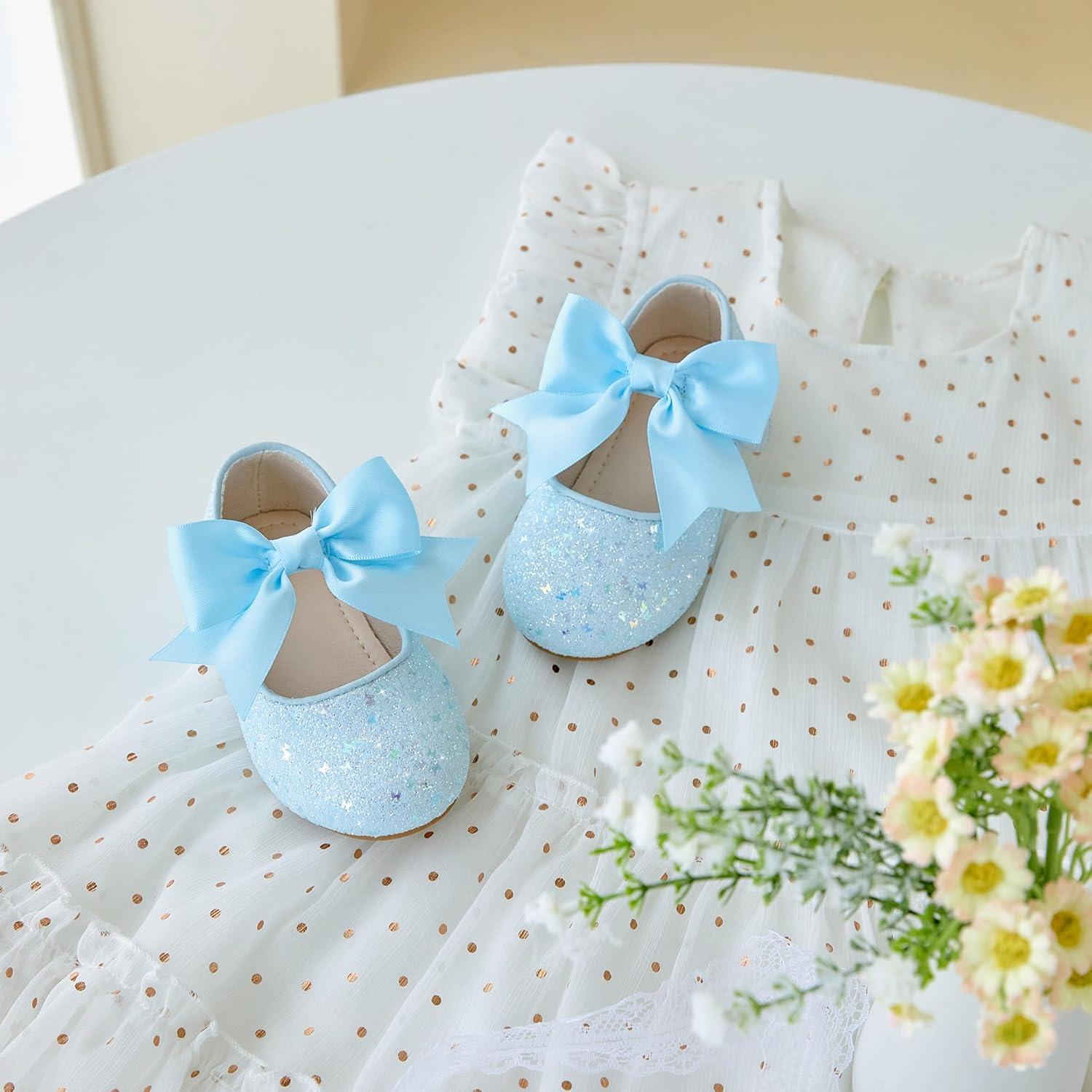 imageKiderence Toddler Girls Dress Shoes Little Kids Mary Janes Ballet Flats ToddlerCk923 Blue