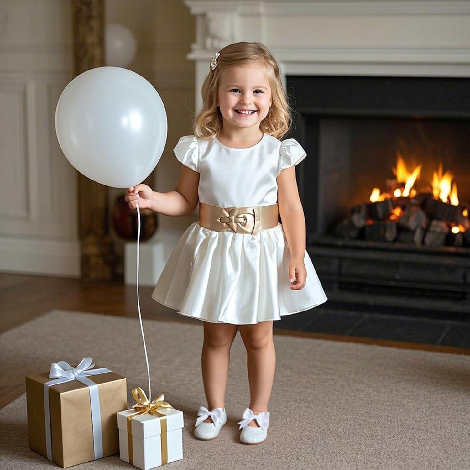 imageKiderence Toddler Girls Dress Shoes Little Kids Mary Janes Ballet Flats ToddlerCk923 White