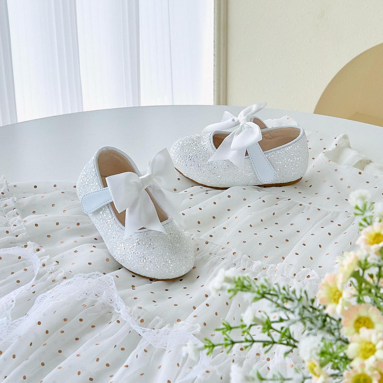 imageKiderence Toddler Girls Dress Shoes Little Kids Mary Janes Ballet Flats ToddlerCk923 White