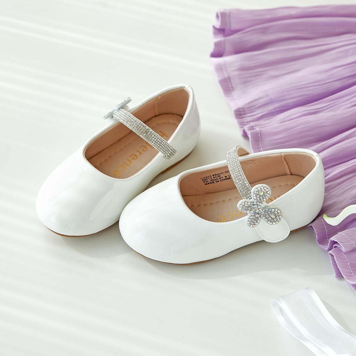 imageKiderence Toddler Girls Dress Shoes Little Kids Mary Janes Ballet Flats ToddlerCk925 White