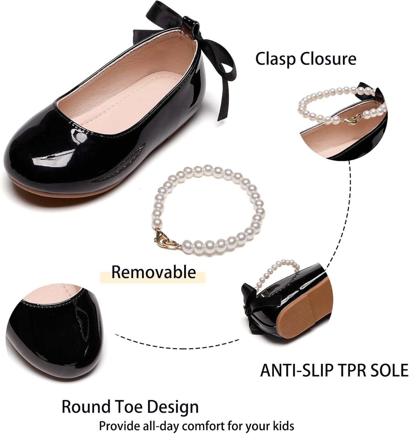 imageKiderence Toddler Girls Dress Shoes Little Kids Mary Janes Ballet Flats ToddlerCk926 Black