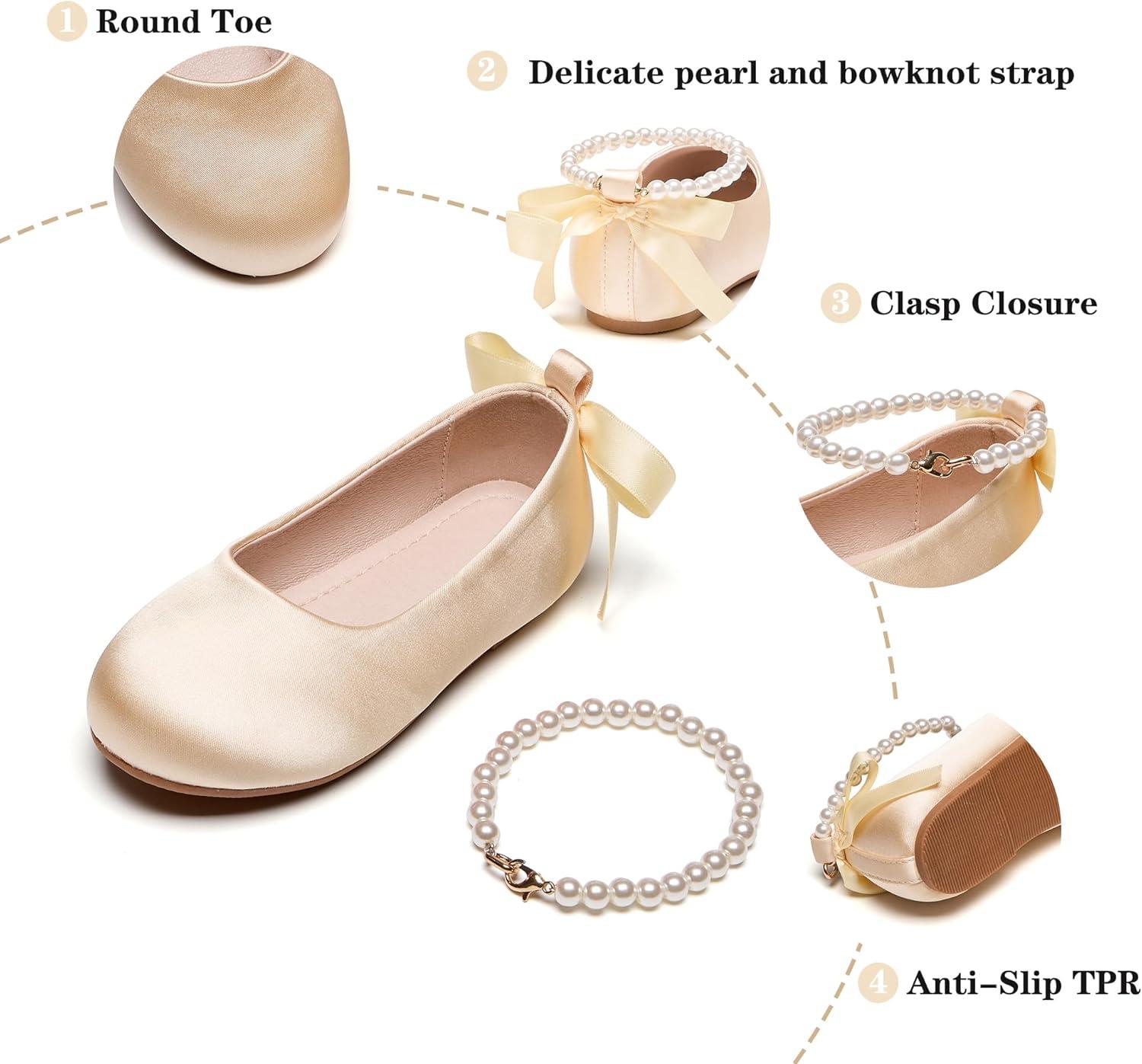 imageKiderence Toddler Girls Dress Shoes Little Kids Mary Janes Ballet Flats ToddlerCk927 Gold