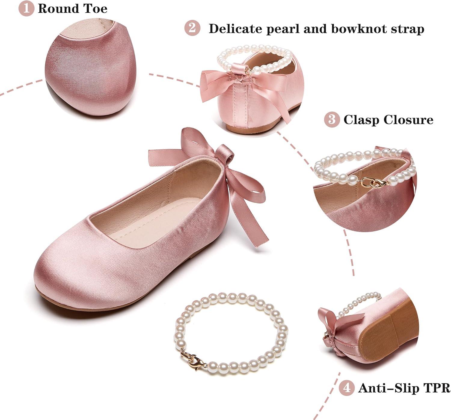 imageKiderence Toddler Girls Dress Shoes Little Kids Mary Janes Ballet Flats ToddlerCk927 Pink