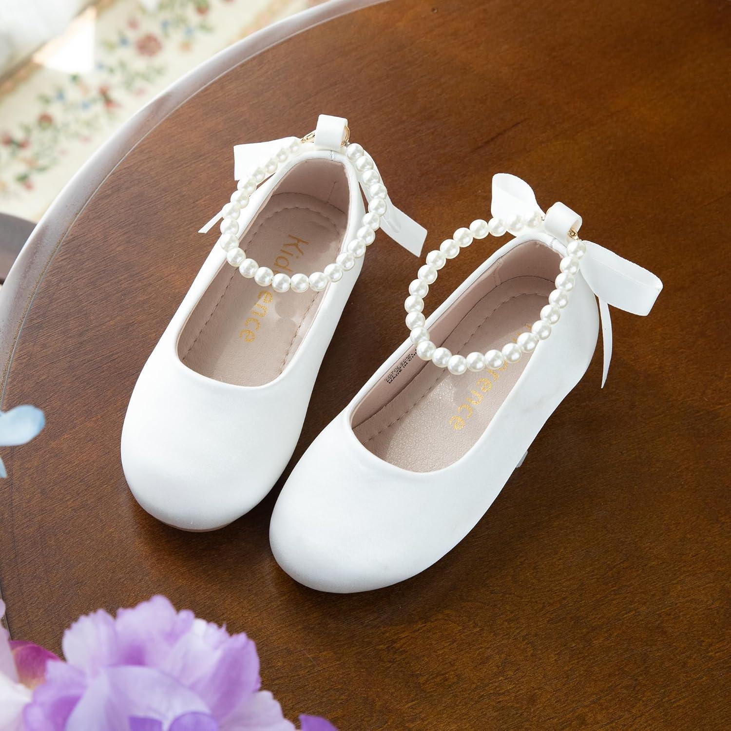 imageKiderence Toddler Girls Dress Shoes Little Kids Mary Janes Ballet Flats ToddlerCk927 White