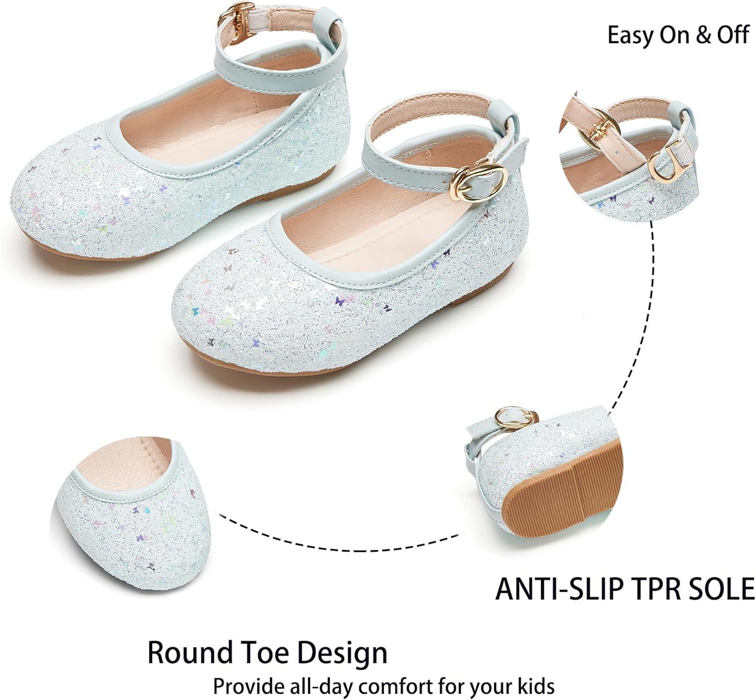 imageKiderence Toddler Girls Dress Shoes Little Kids Mary Janes Ballet Flats ToddlerCk928 Light Blue