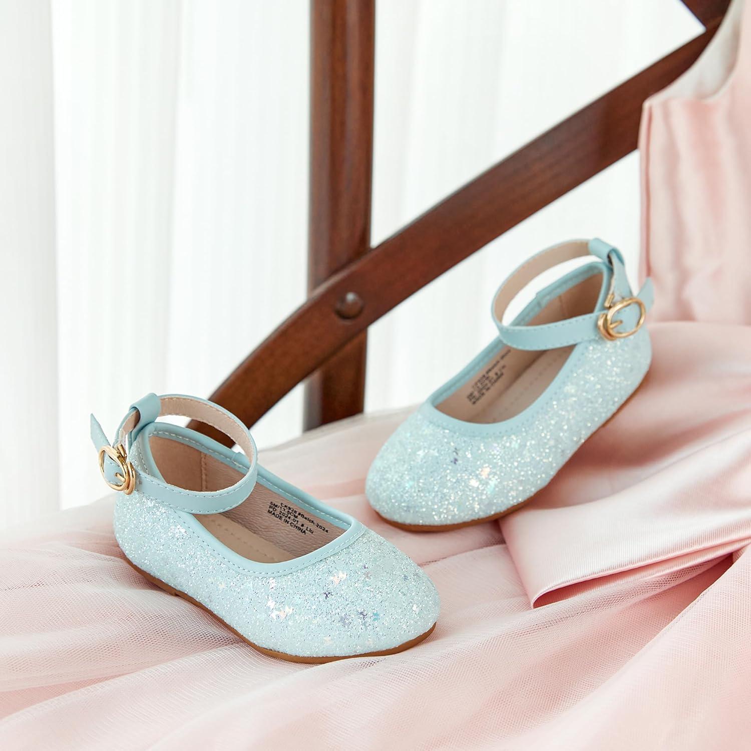 imageKiderence Toddler Girls Dress Shoes Little Kids Mary Janes Ballet Flats ToddlerCk928 Light Blue