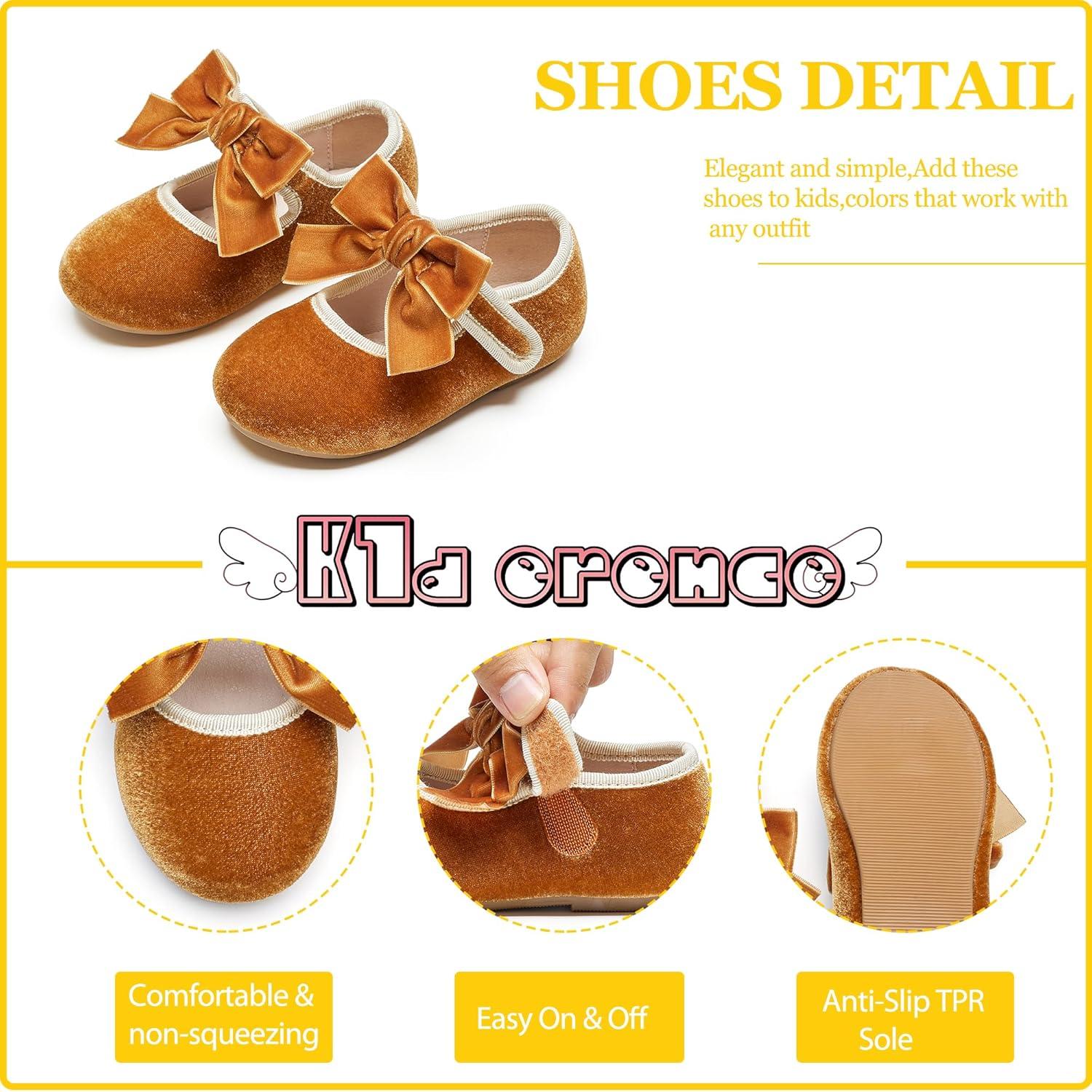 imageKiderence Toddler Girls Dress Shoes Little Kids Mary Janes Ballet Flats ToddlerCk940 Brown