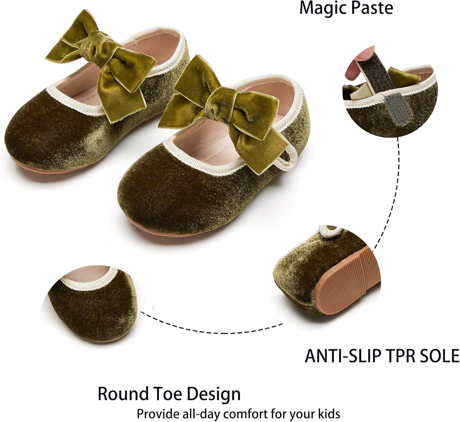 imageKiderence Toddler Girls Dress Shoes Little Kids Mary Janes Ballet Flats ToddlerCk940 Green