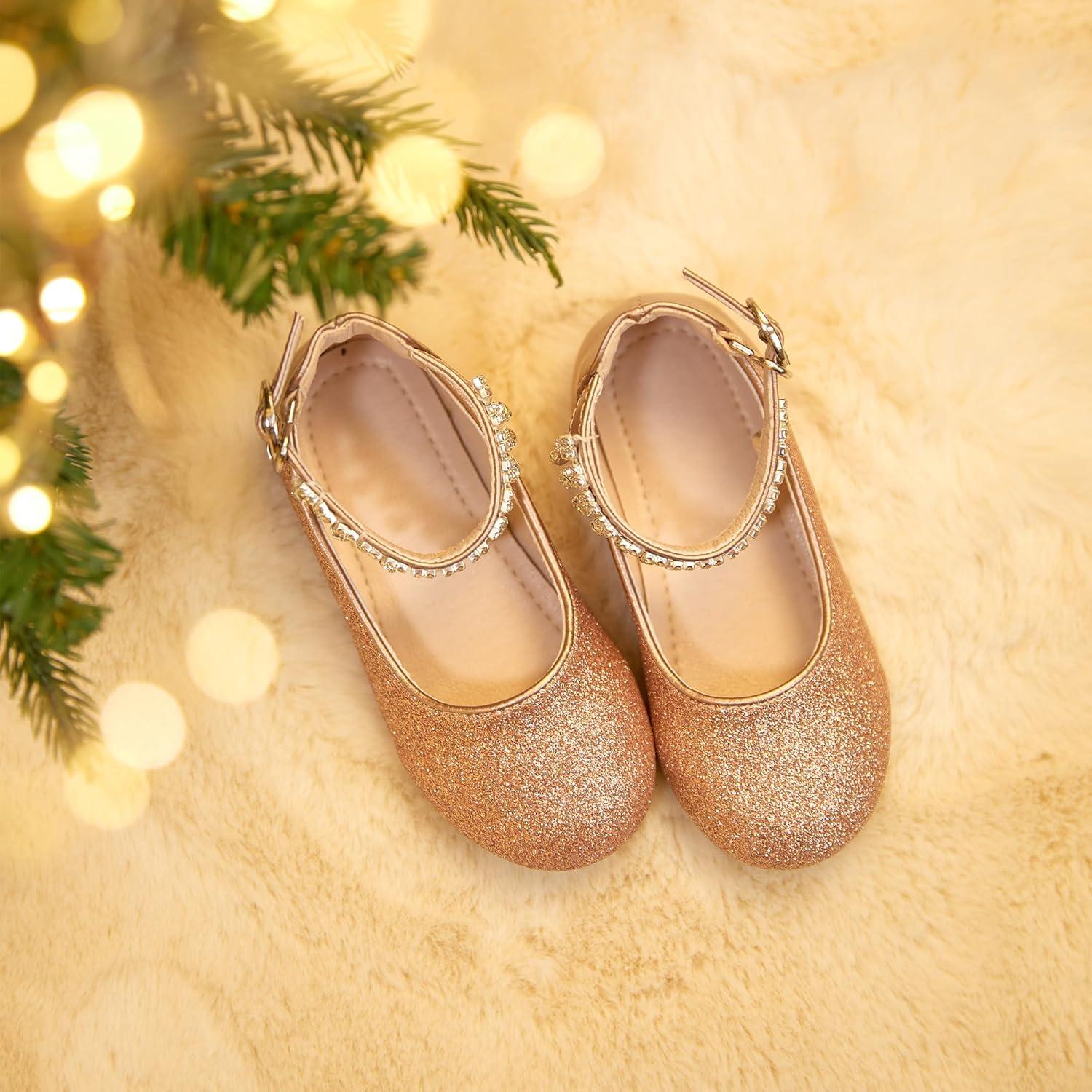 imageKiderence Toddler Girls Dress Shoes Little Kids Mary Janes Ballet Flats ToddlerCk941 Rose Gold