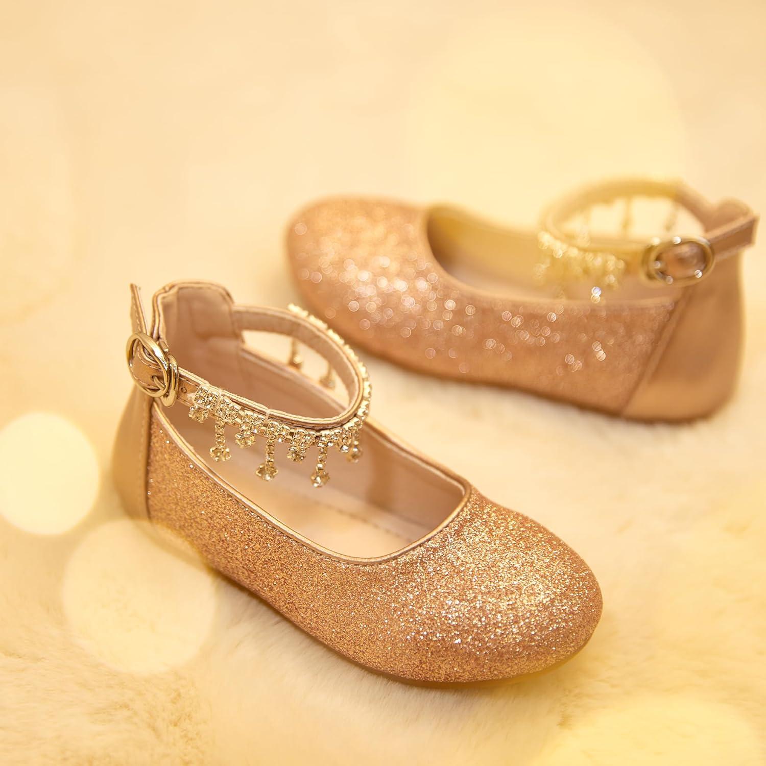 imageKiderence Toddler Girls Dress Shoes Little Kids Mary Janes Ballet Flats ToddlerCk941 Rose Gold