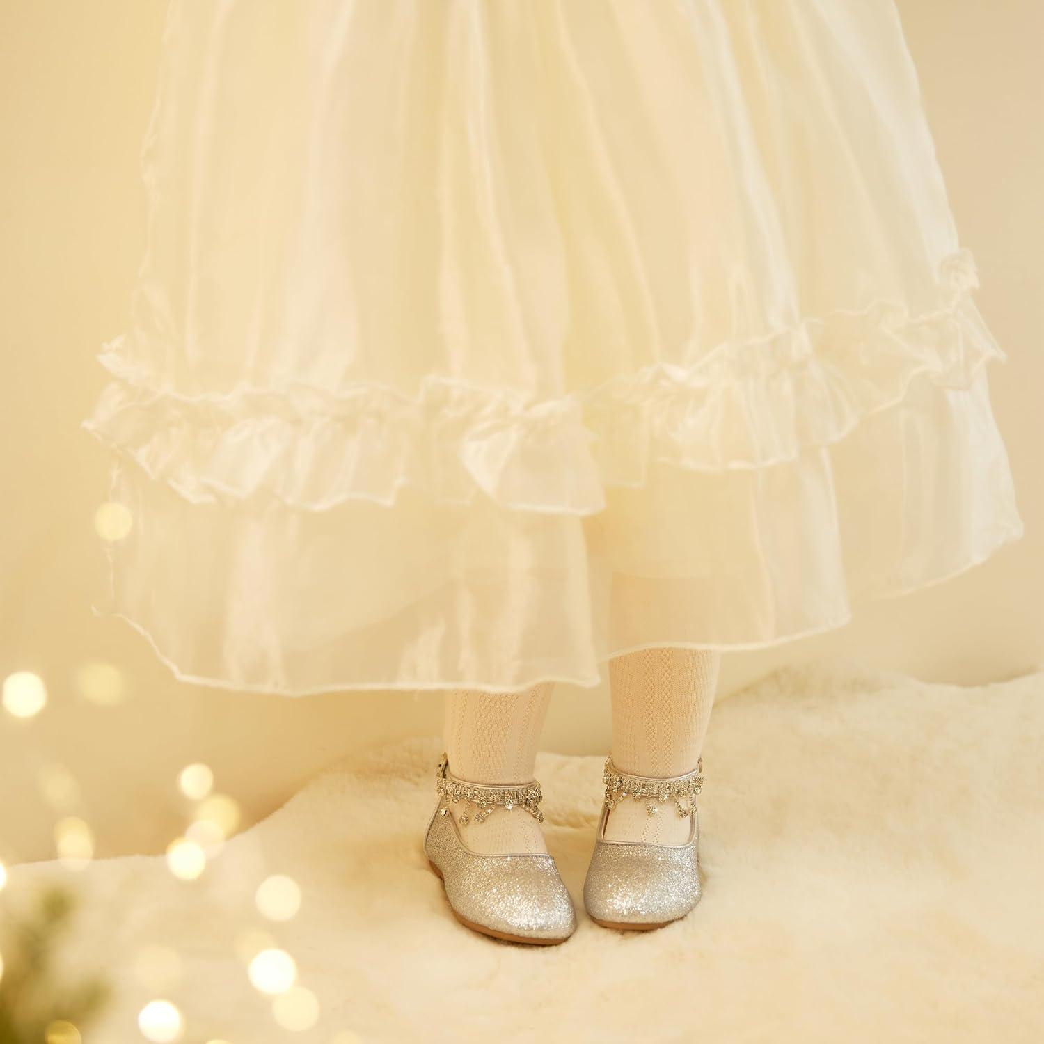 imageKiderence Toddler Girls Dress Shoes Little Kids Mary Janes Ballet Flats ToddlerCk941 Silver