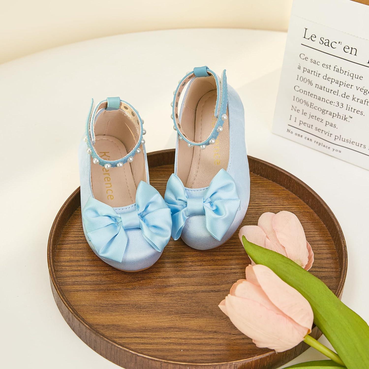 imageKiderence Toddler Girls Dress Shoes Little Kids Mary Janes Ballet Flats ToddlerCk942 Blue