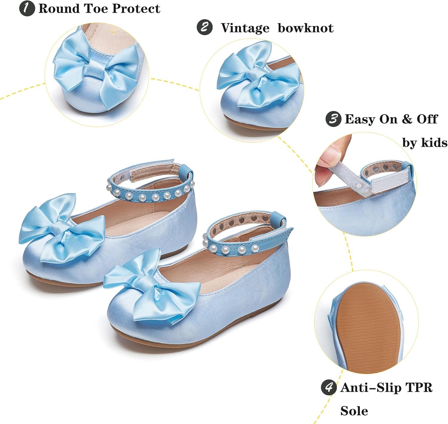 imageKiderence Toddler Girls Dress Shoes Little Kids Mary Janes Ballet Flats ToddlerCk942 Blue