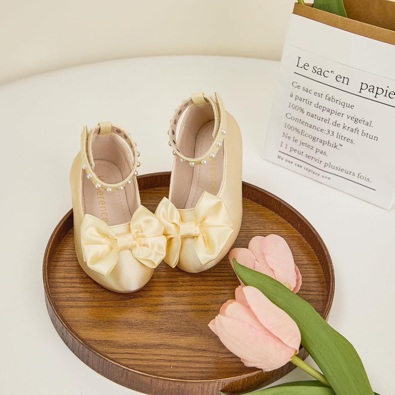 imageKiderence Toddler Girls Dress Shoes Little Kids Mary Janes Ballet Flats ToddlerCk942 Gold