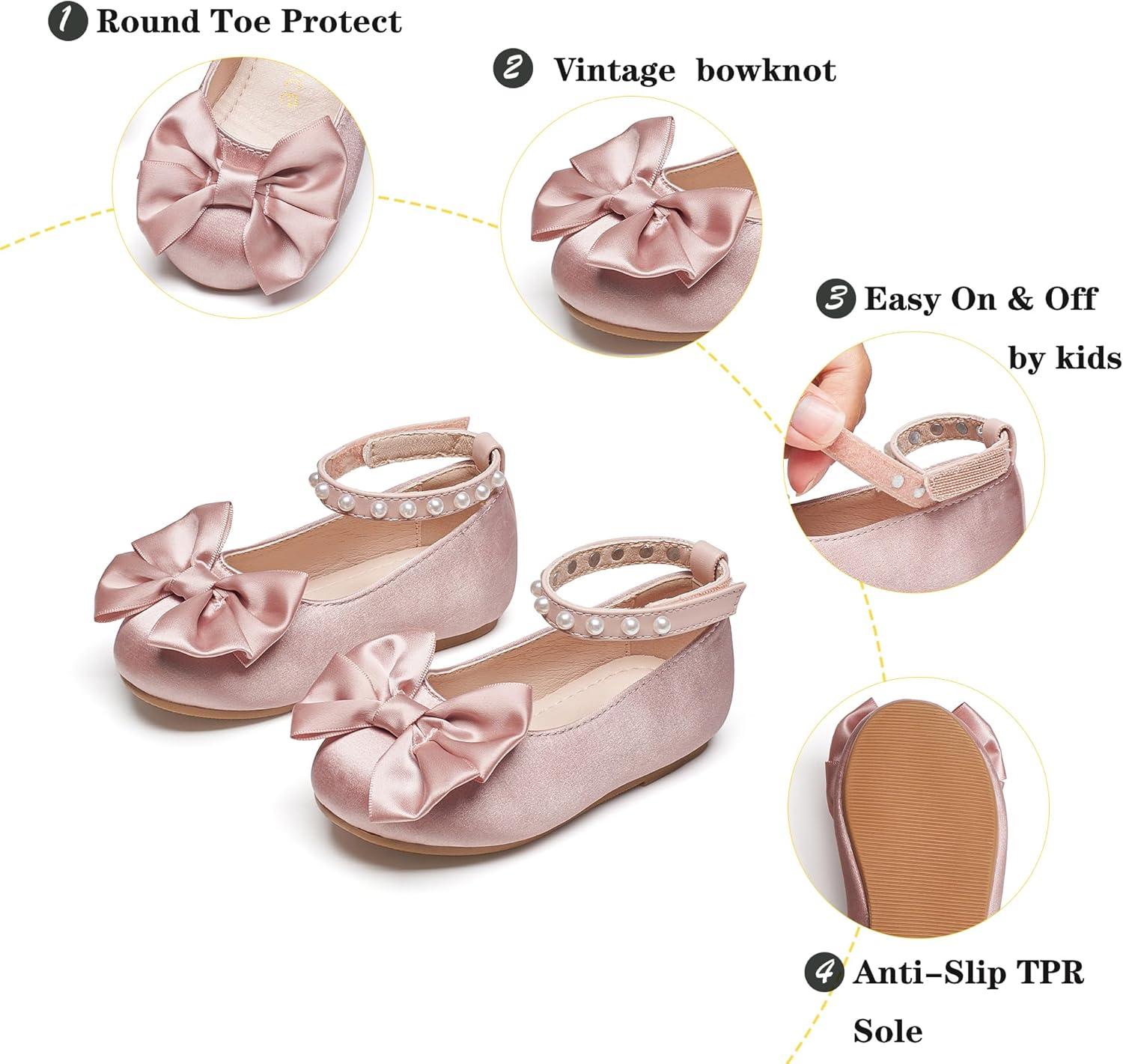 imageKiderence Toddler Girls Dress Shoes Little Kids Mary Janes Ballet Flats ToddlerCk942 Pink