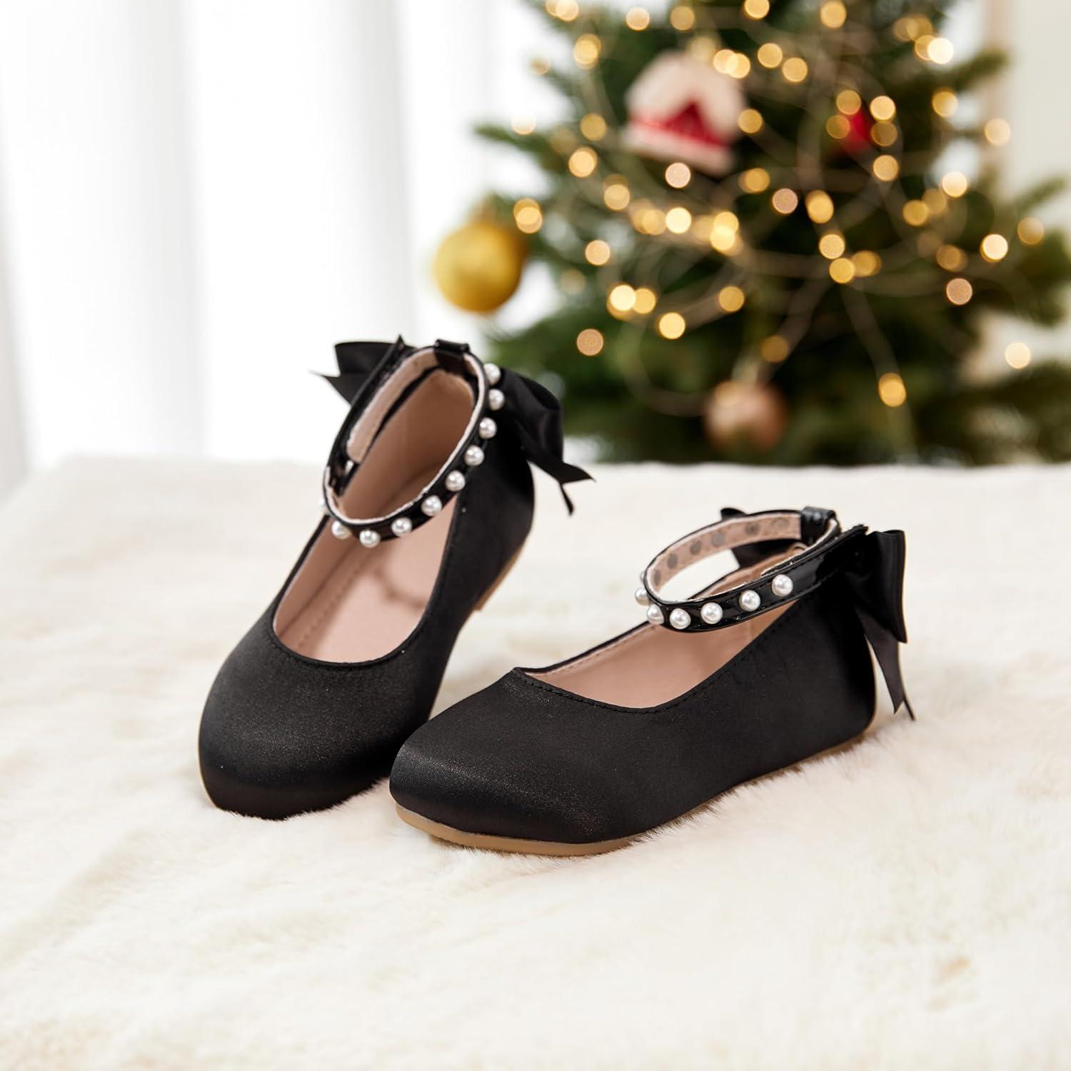 imageKiderence Toddler Girls Dress Shoes Little Kids Mary Janes Ballet Flats ToddlerCk943 Black