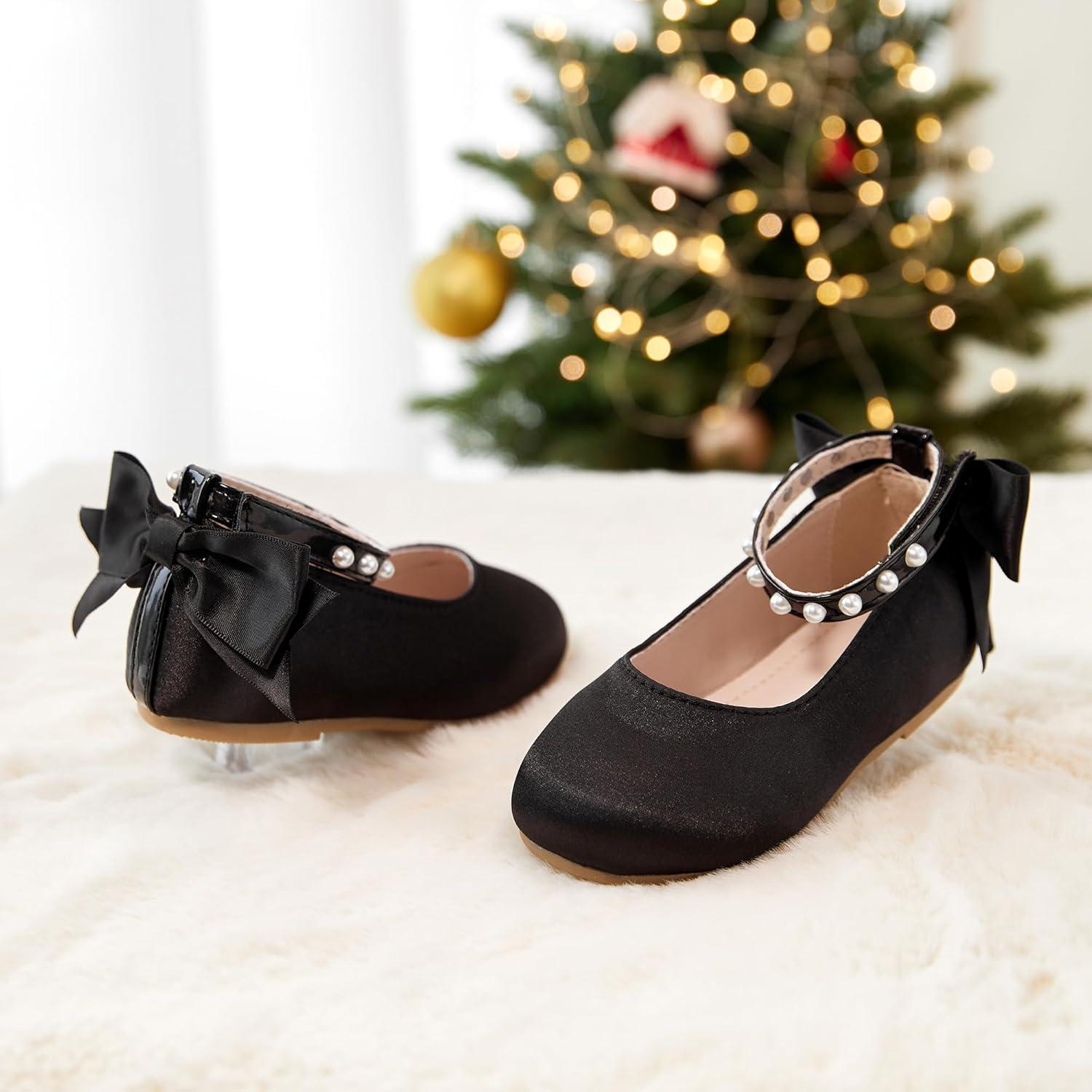 imageKiderence Toddler Girls Dress Shoes Little Kids Mary Janes Ballet Flats ToddlerCk943 Black