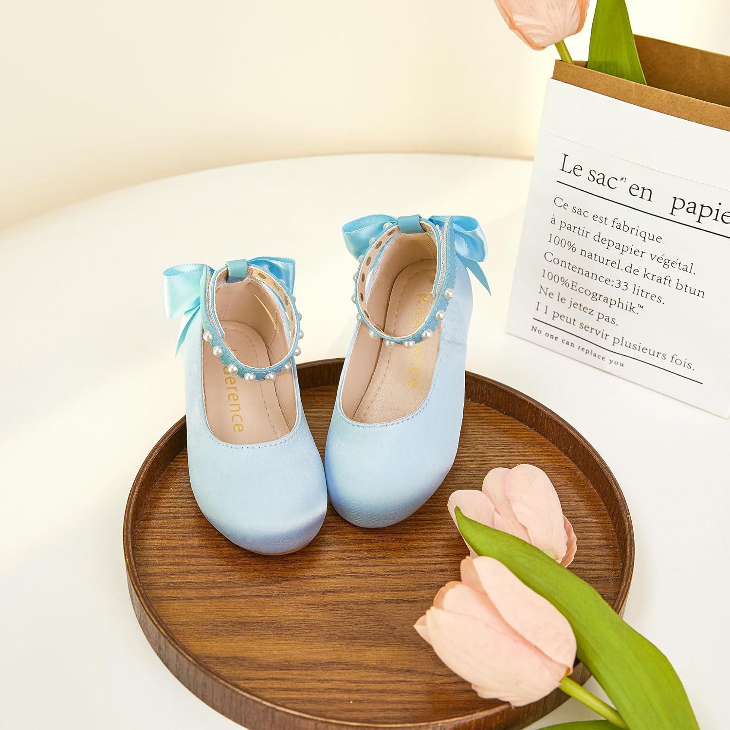 imageKiderence Toddler Girls Dress Shoes Little Kids Mary Janes Ballet Flats ToddlerCk943 Blue