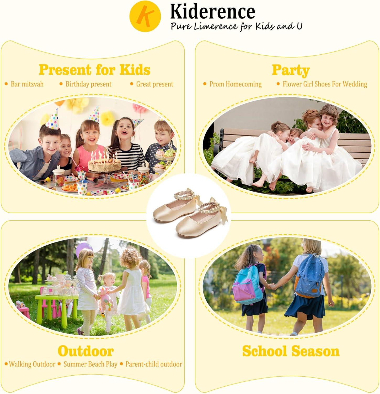 imageKiderence Toddler Girls Dress Shoes Little Kids Mary Janes Ballet Flats ToddlerCk943 Gold