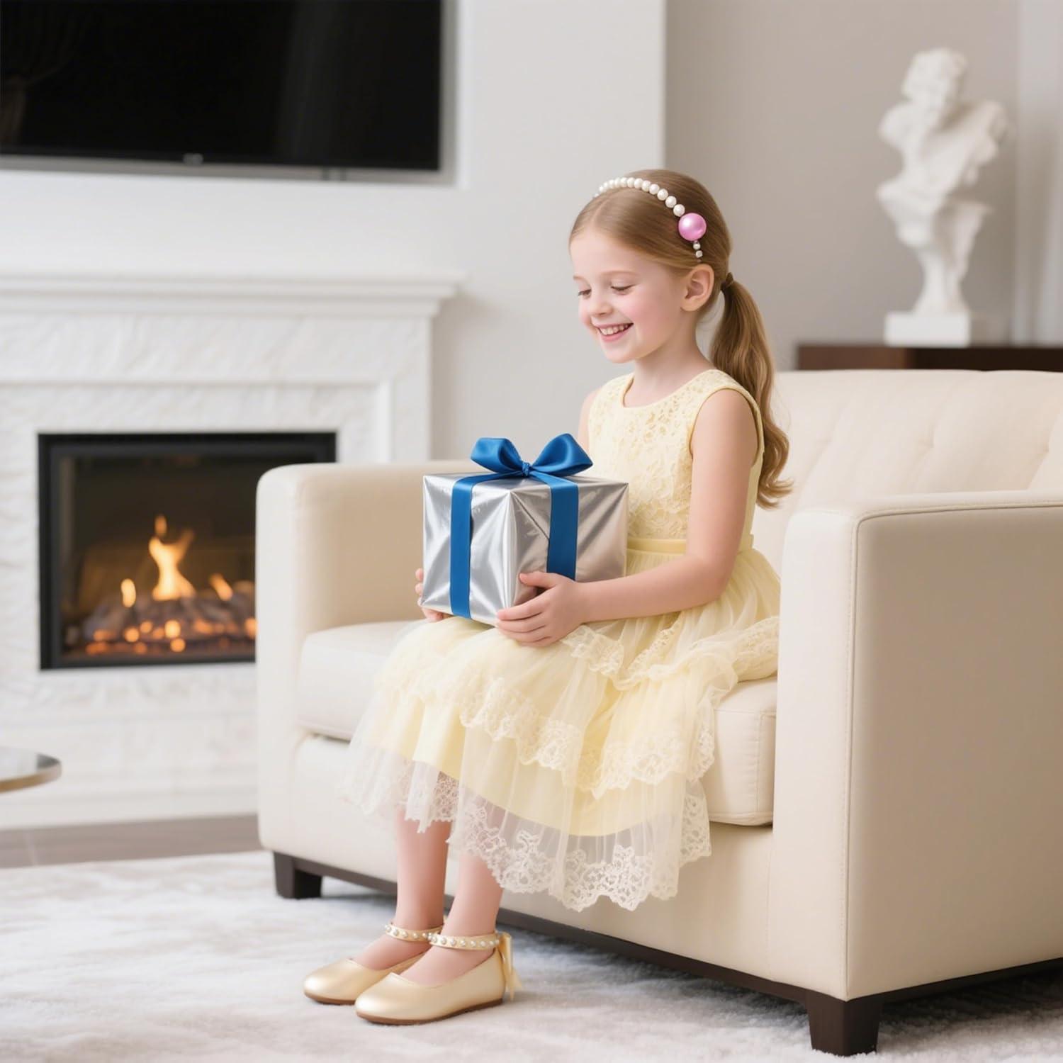 imageKiderence Toddler Girls Dress Shoes Little Kids Mary Janes Ballet Flats ToddlerCk943 Gold