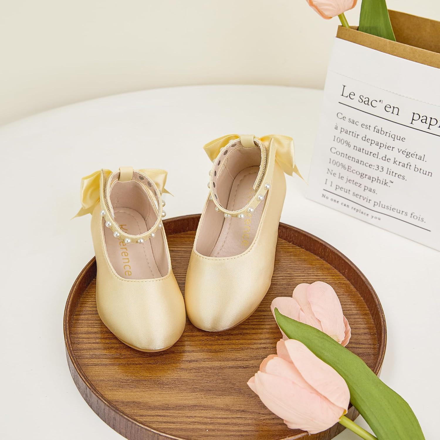 imageKiderence Toddler Girls Dress Shoes Little Kids Mary Janes Ballet Flats ToddlerCk943 Gold