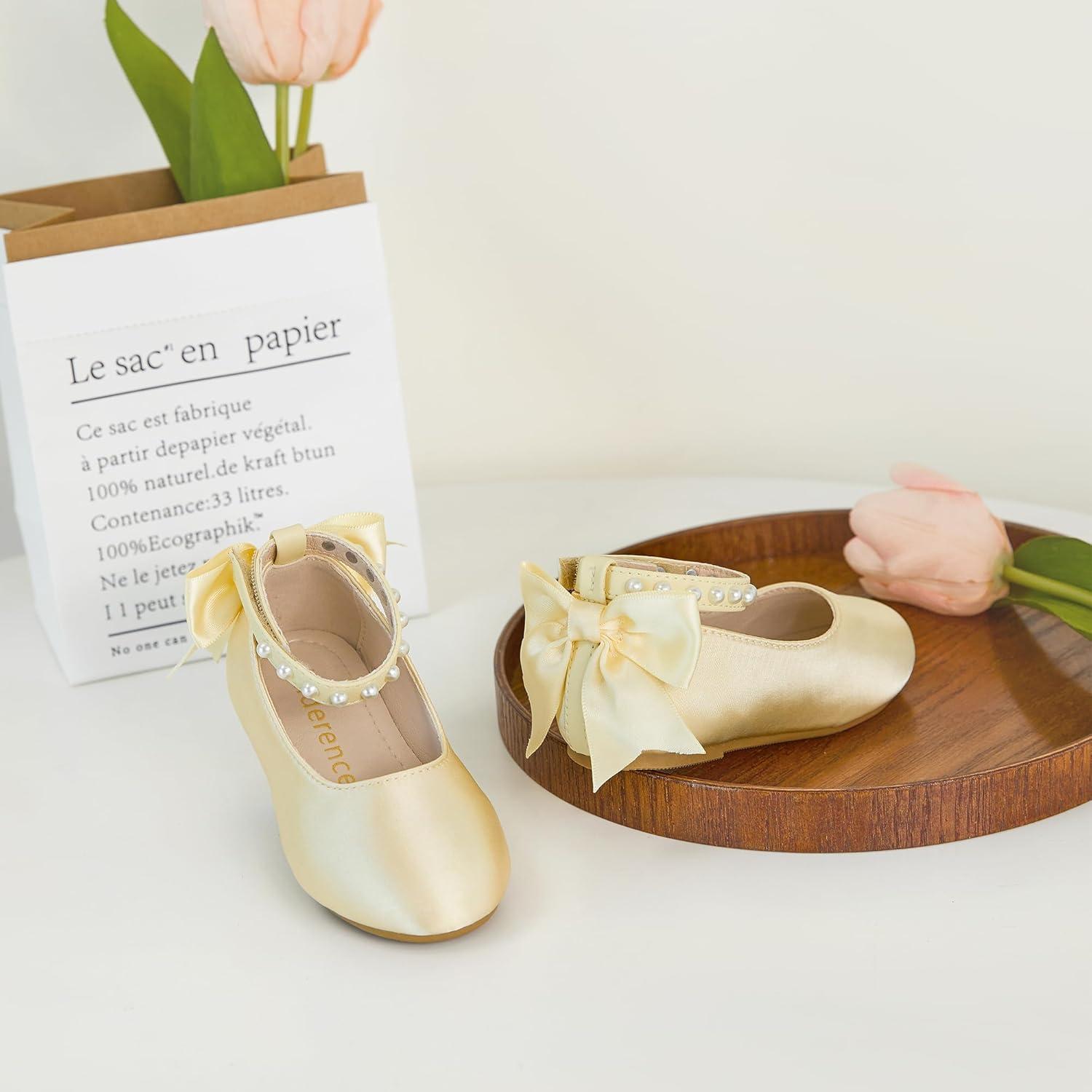 imageKiderence Toddler Girls Dress Shoes Little Kids Mary Janes Ballet Flats ToddlerCk943 Gold