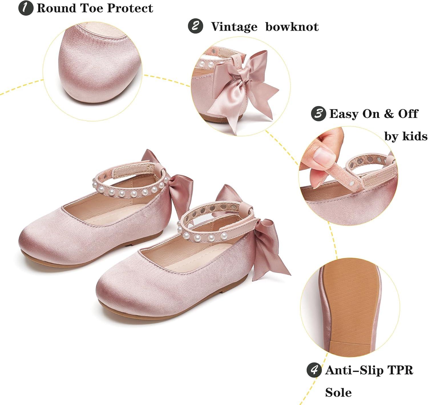imageKiderence Toddler Girls Dress Shoes Little Kids Mary Janes Ballet Flats ToddlerCk943 Pink