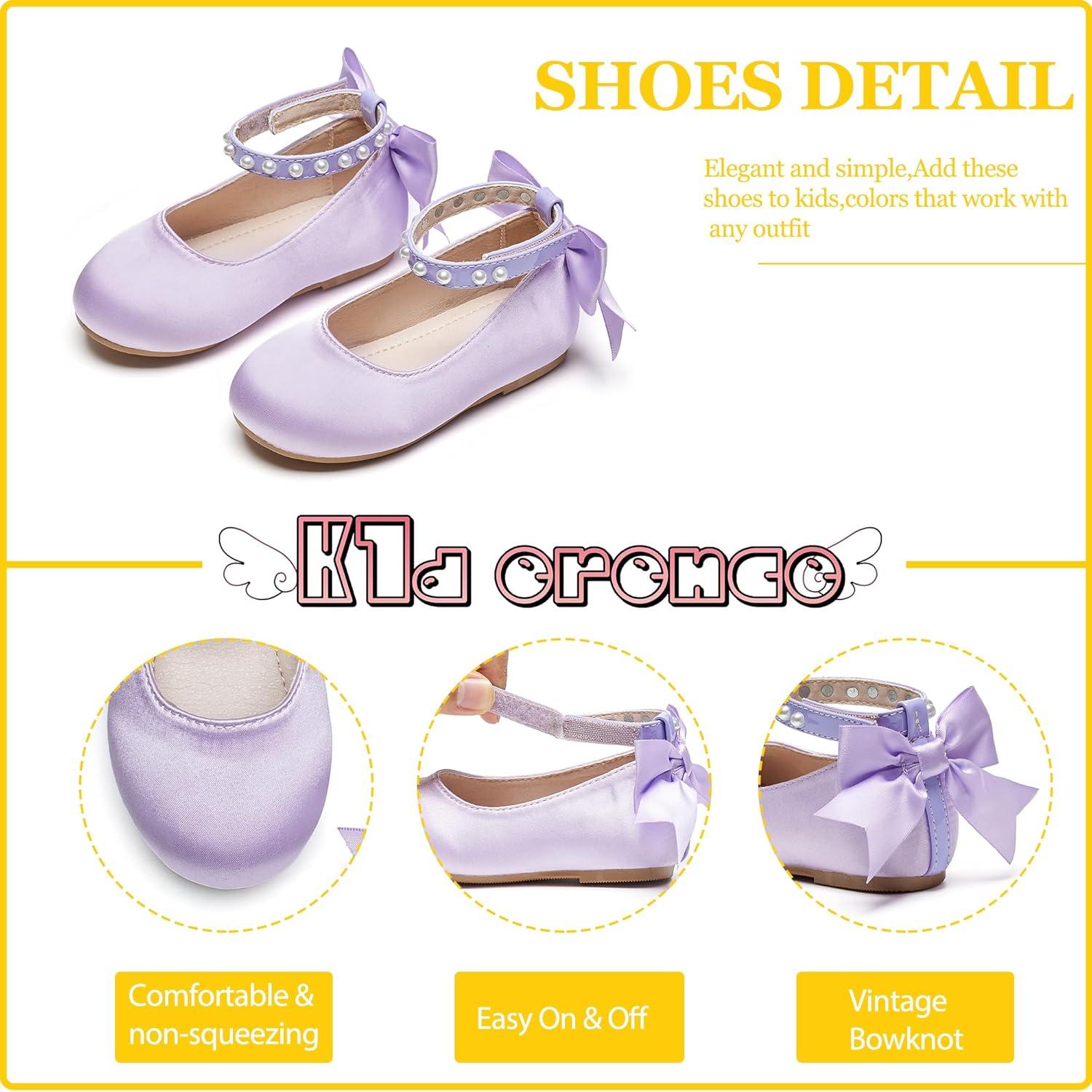 imageKiderence Toddler Girls Dress Shoes Little Kids Mary Janes Ballet Flats ToddlerCk943 Purple