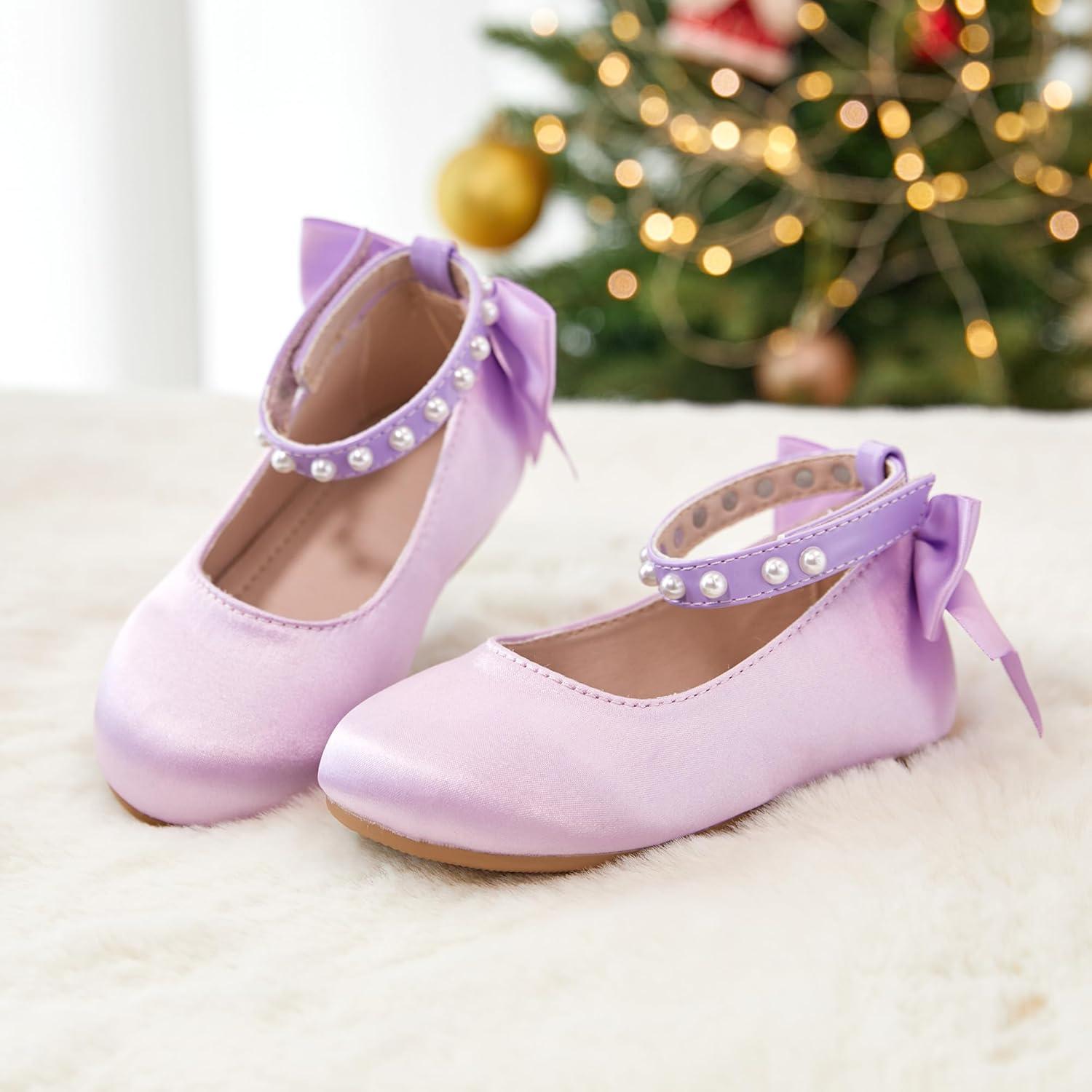 imageKiderence Toddler Girls Dress Shoes Little Kids Mary Janes Ballet Flats ToddlerCk943 Purple