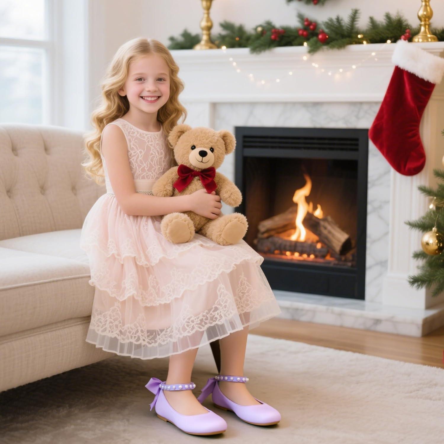 imageKiderence Toddler Girls Dress Shoes Little Kids Mary Janes Ballet Flats ToddlerCk943 Purple