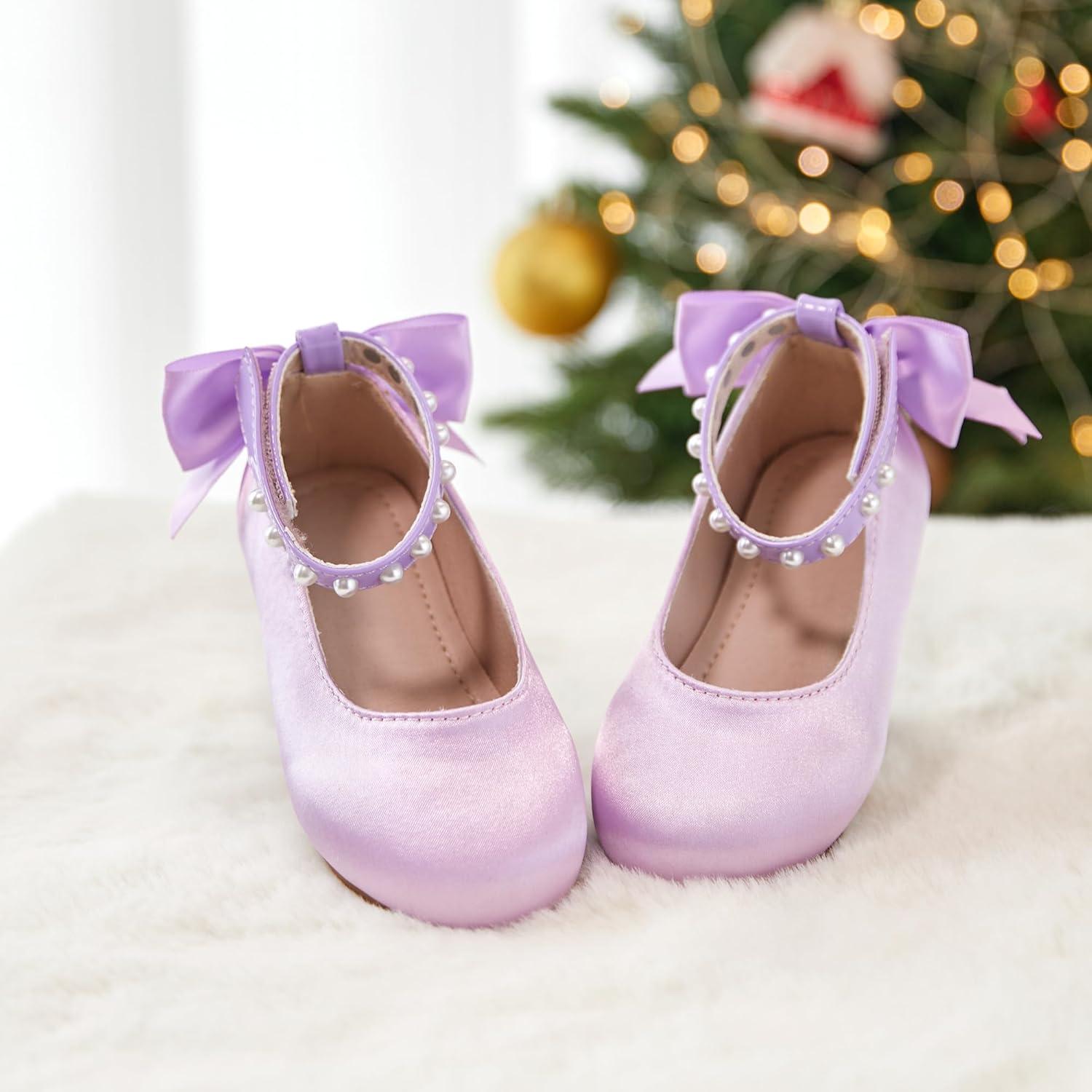 imageKiderence Toddler Girls Dress Shoes Little Kids Mary Janes Ballet Flats ToddlerCk943 Purple