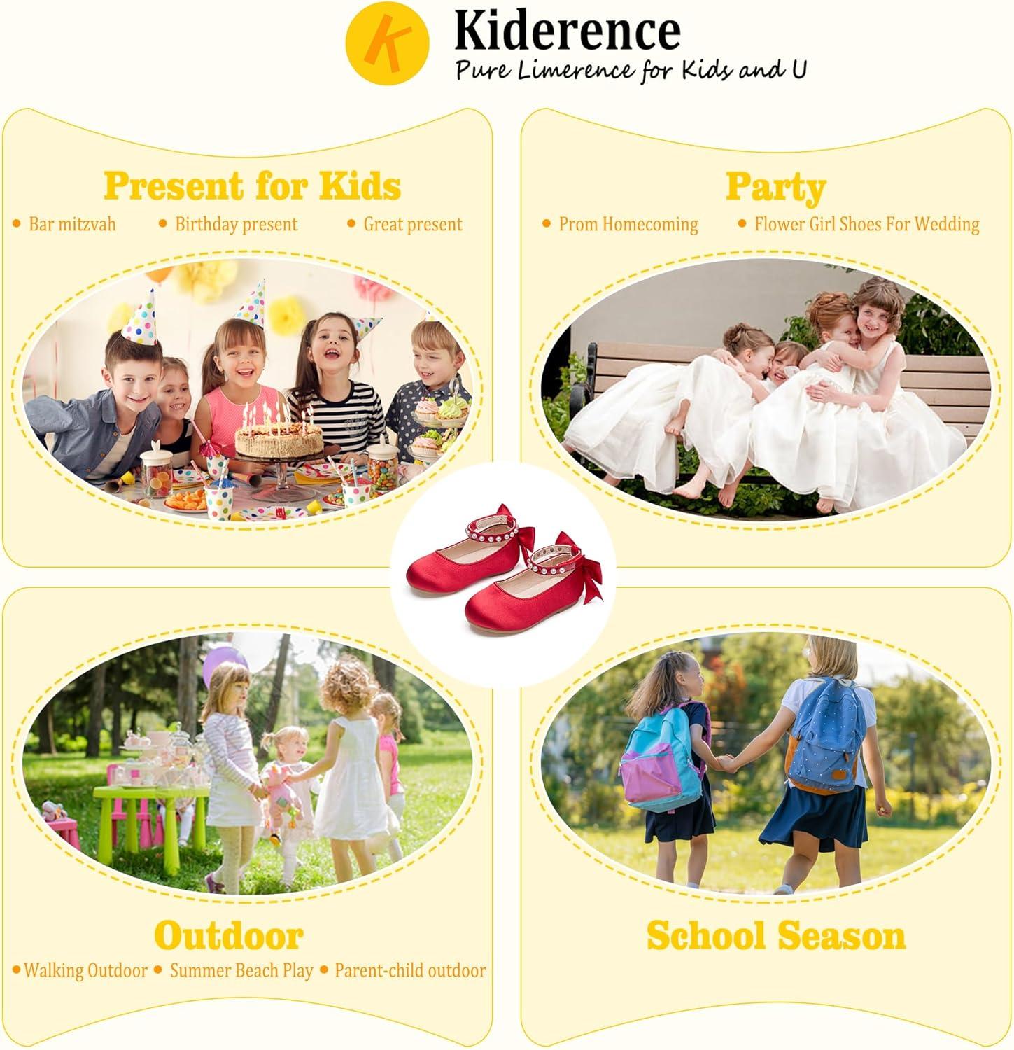 imageKiderence Toddler Girls Dress Shoes Little Kids Mary Janes Ballet Flats ToddlerCk943 Red