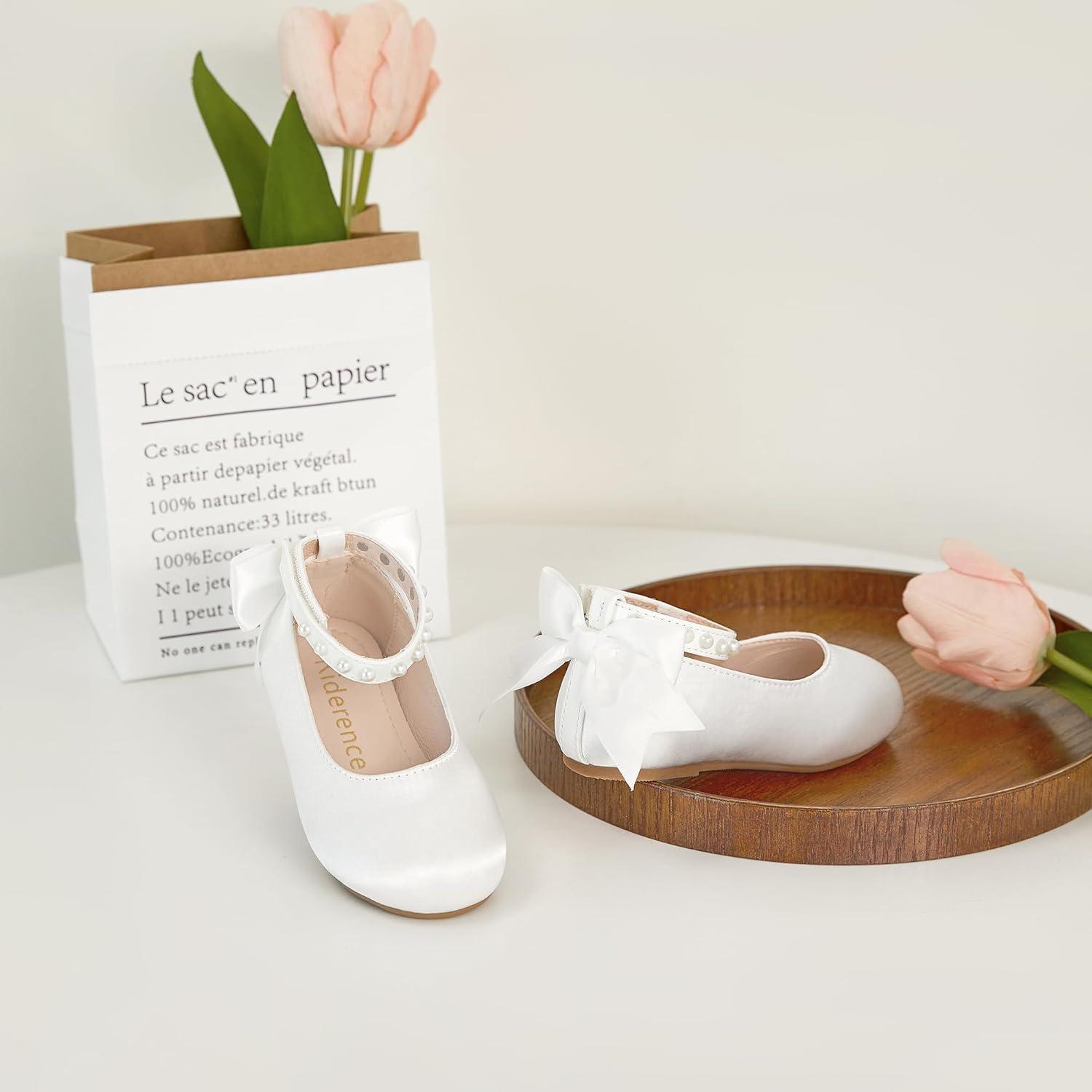 imageKiderence Toddler Girls Dress Shoes Little Kids Mary Janes Ballet Flats ToddlerCk943 White