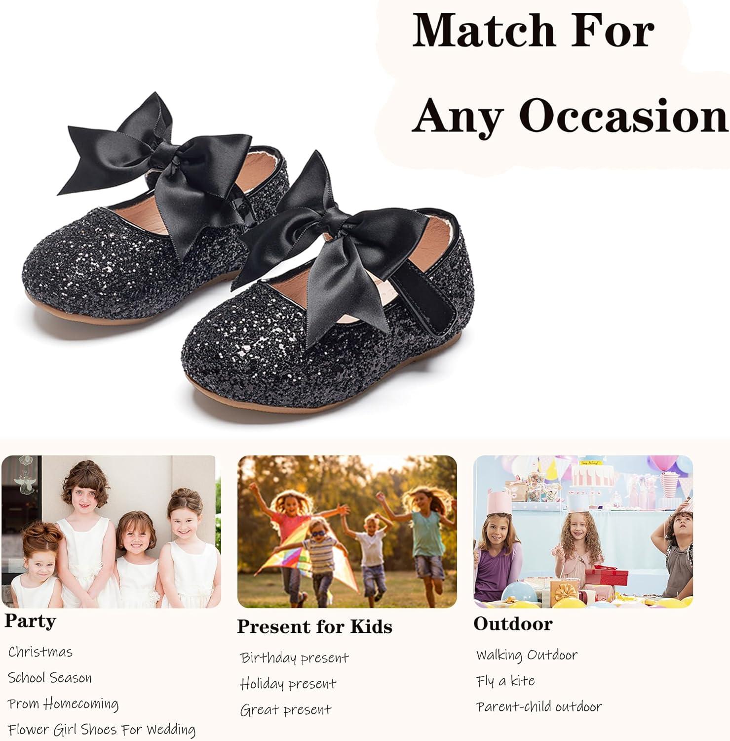 imageKiderence Toddler Girls Dress Shoes Little Kids Mary Janes Ballet Flats ToddlerCl06 Black