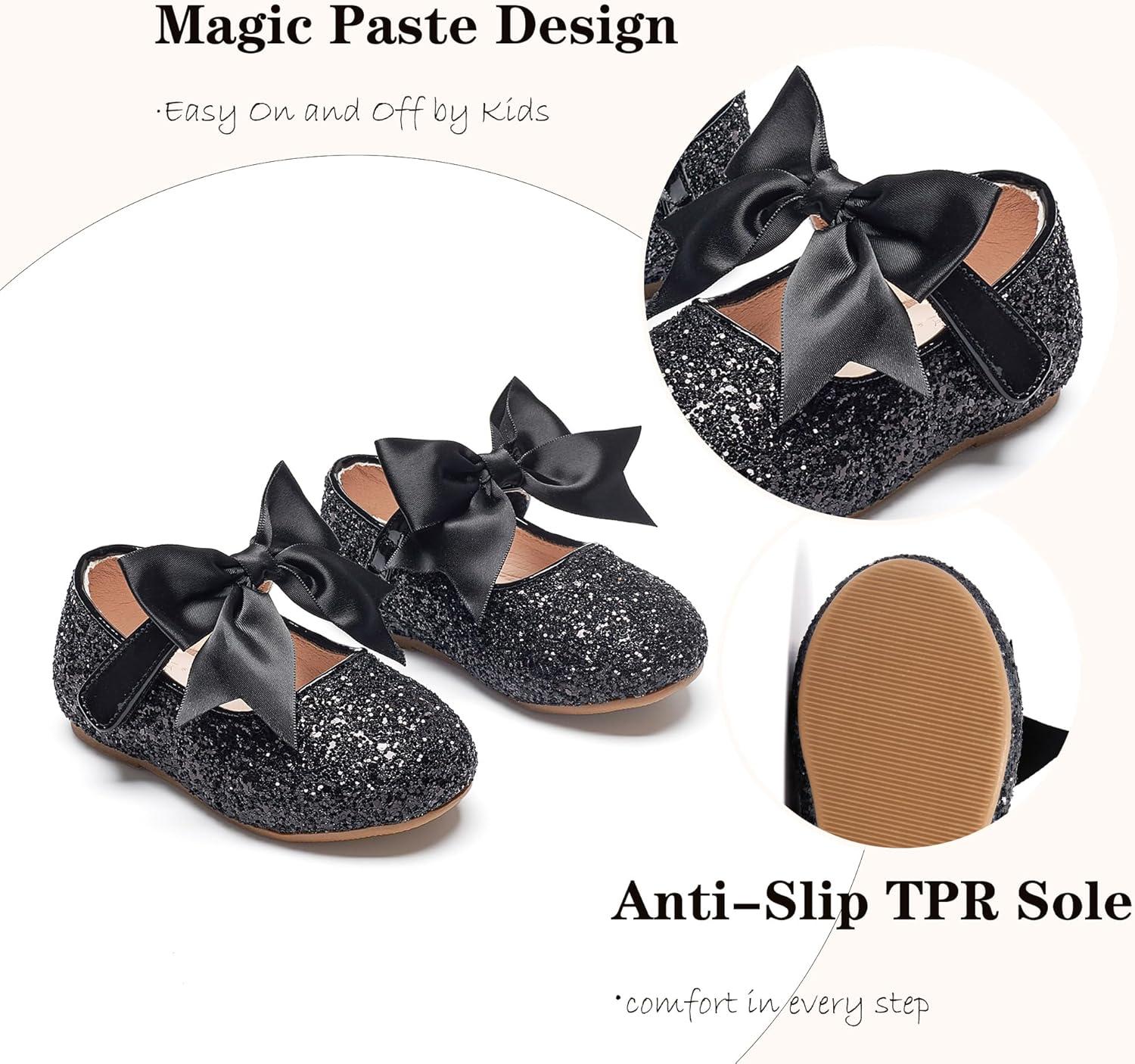 imageKiderence Toddler Girls Dress Shoes Little Kids Mary Janes Ballet Flats ToddlerCl06 Black