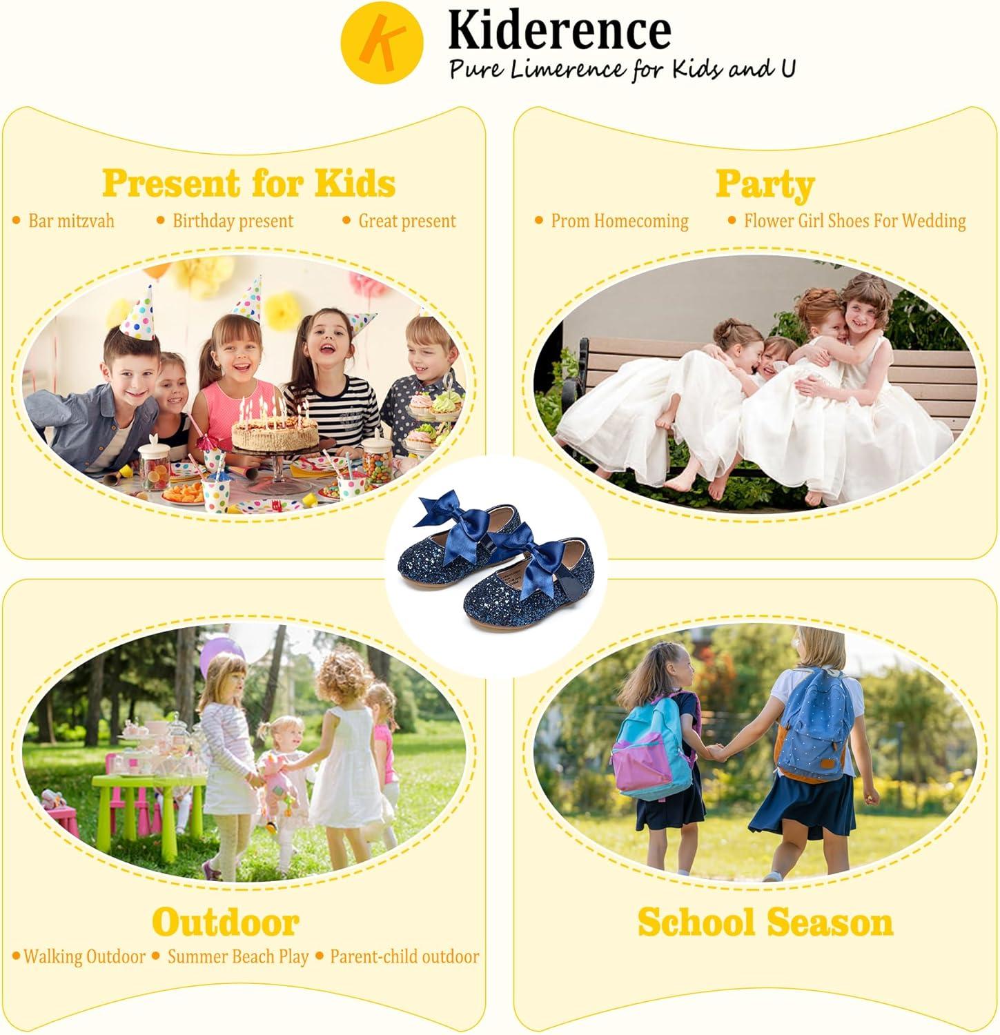 imageKiderence Toddler Girls Dress Shoes Little Kids Mary Janes Ballet Flats ToddlerCl06 Blue