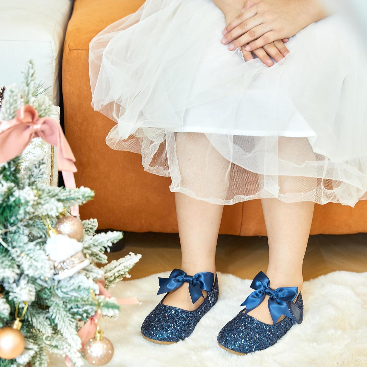 imageKiderence Toddler Girls Dress Shoes Little Kids Mary Janes Ballet Flats ToddlerCl06 Blue