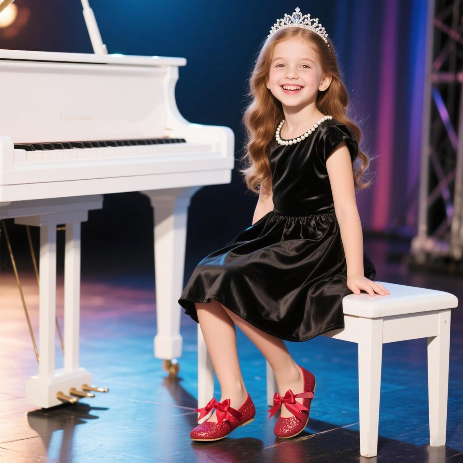 imageKiderence Toddler Girls Dress Shoes Little Kids Mary Janes Ballet Flats ToddlerCl06 Red