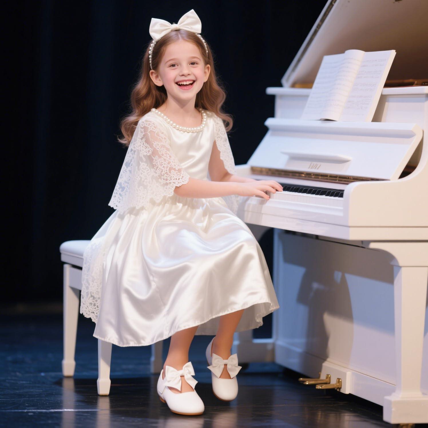 imageKiderence Toddler Girls Dress Shoes Little Kids Mary Janes Ballet Flats ToddlerCl06 White