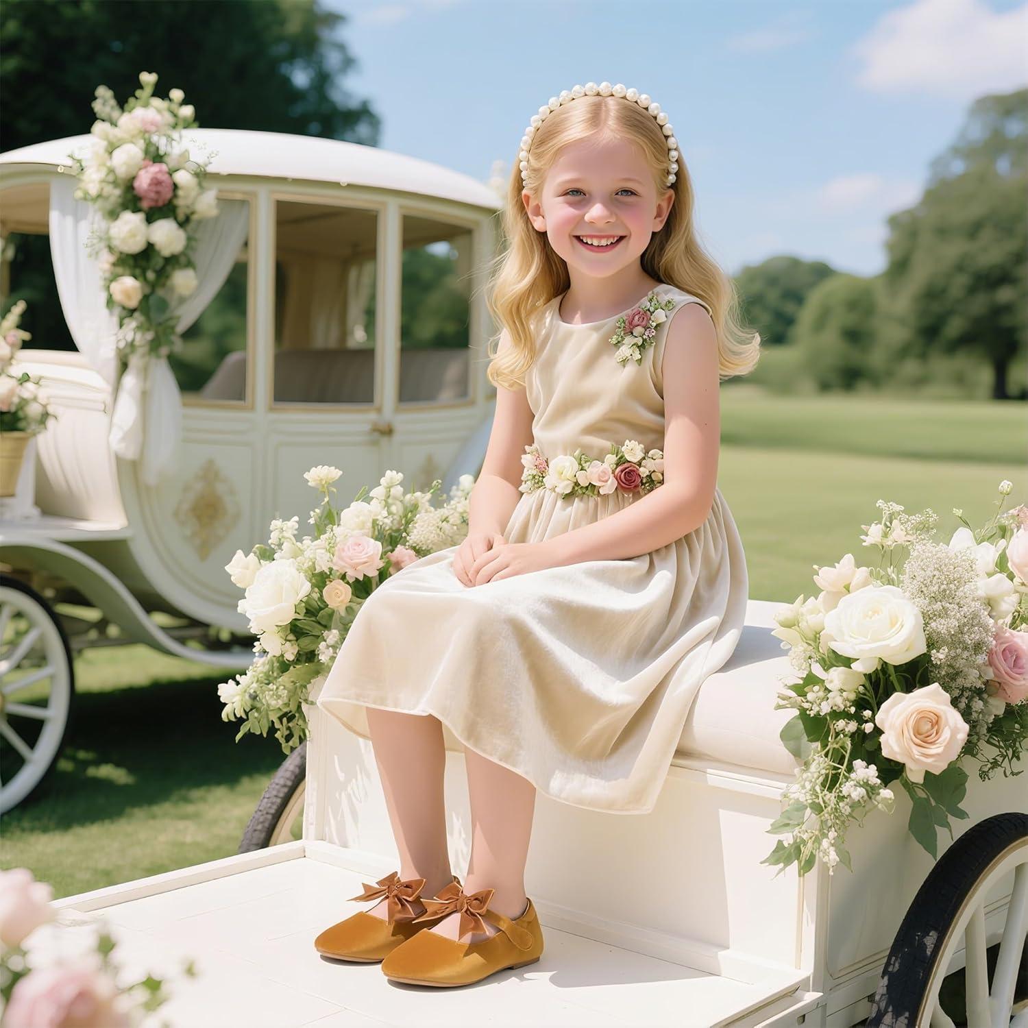 imageKiderence Toddler Girls Dress Shoes Little Kids Mary Janes Ballet Flats ToddlerF609 Brown