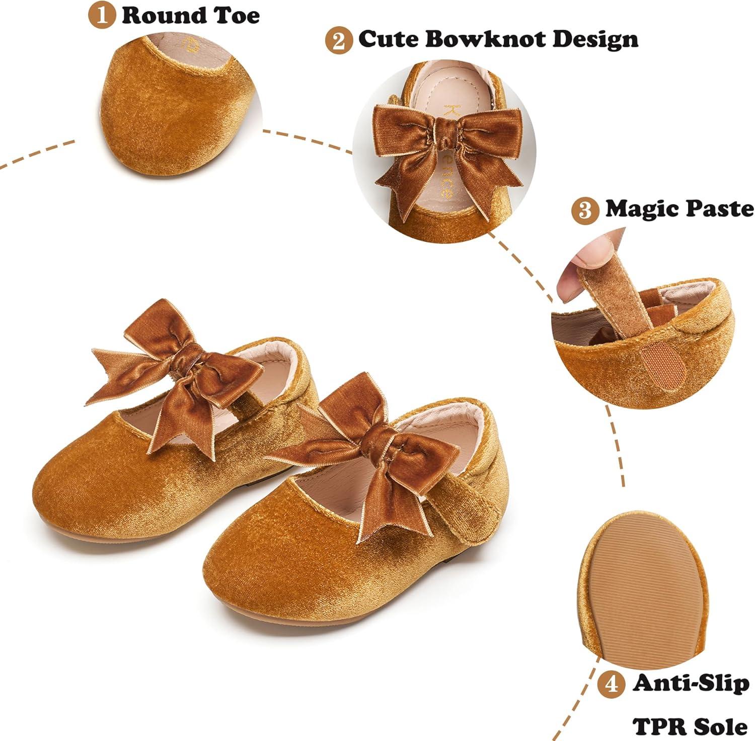 imageKiderence Toddler Girls Dress Shoes Little Kids Mary Janes Ballet Flats ToddlerF609 Brown