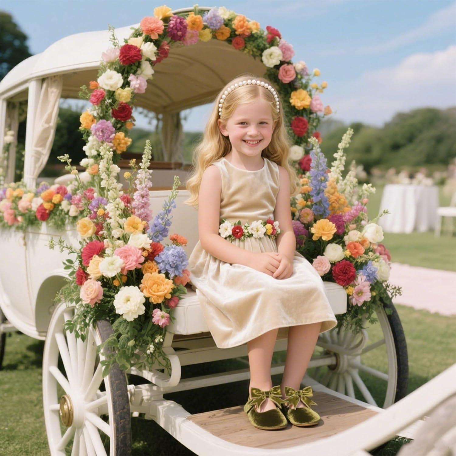 imageKiderence Toddler Girls Dress Shoes Little Kids Mary Janes Ballet Flats ToddlerF609 Green