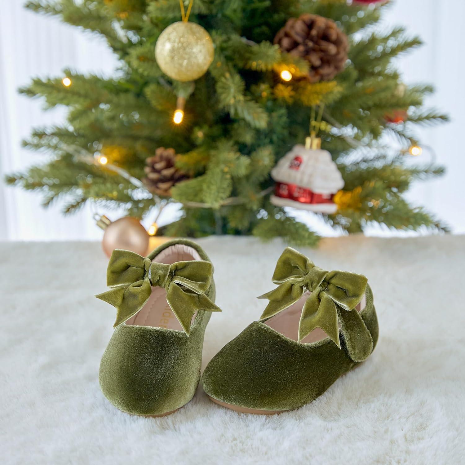 imageKiderence Toddler Girls Dress Shoes Little Kids Mary Janes Ballet Flats ToddlerF609 Green