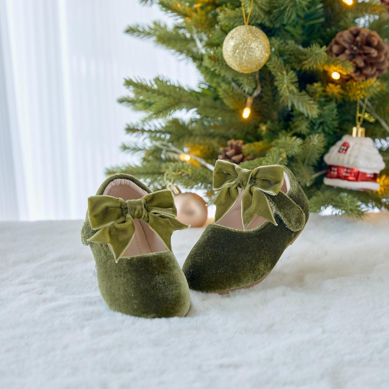 imageKiderence Toddler Girls Dress Shoes Little Kids Mary Janes Ballet Flats ToddlerF609 Green