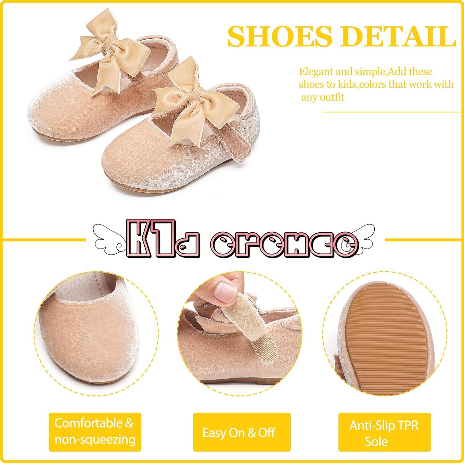 imageKiderence Toddler Girls Dress Shoes Little Kids Mary Janes Ballet Flats ToddlerF609 Nude