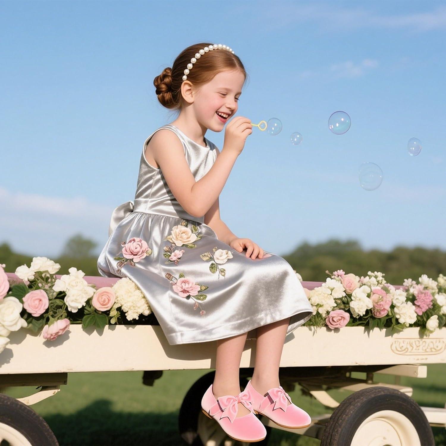 imageKiderence Toddler Girls Dress Shoes Little Kids Mary Janes Ballet Flats ToddlerF609 Pink