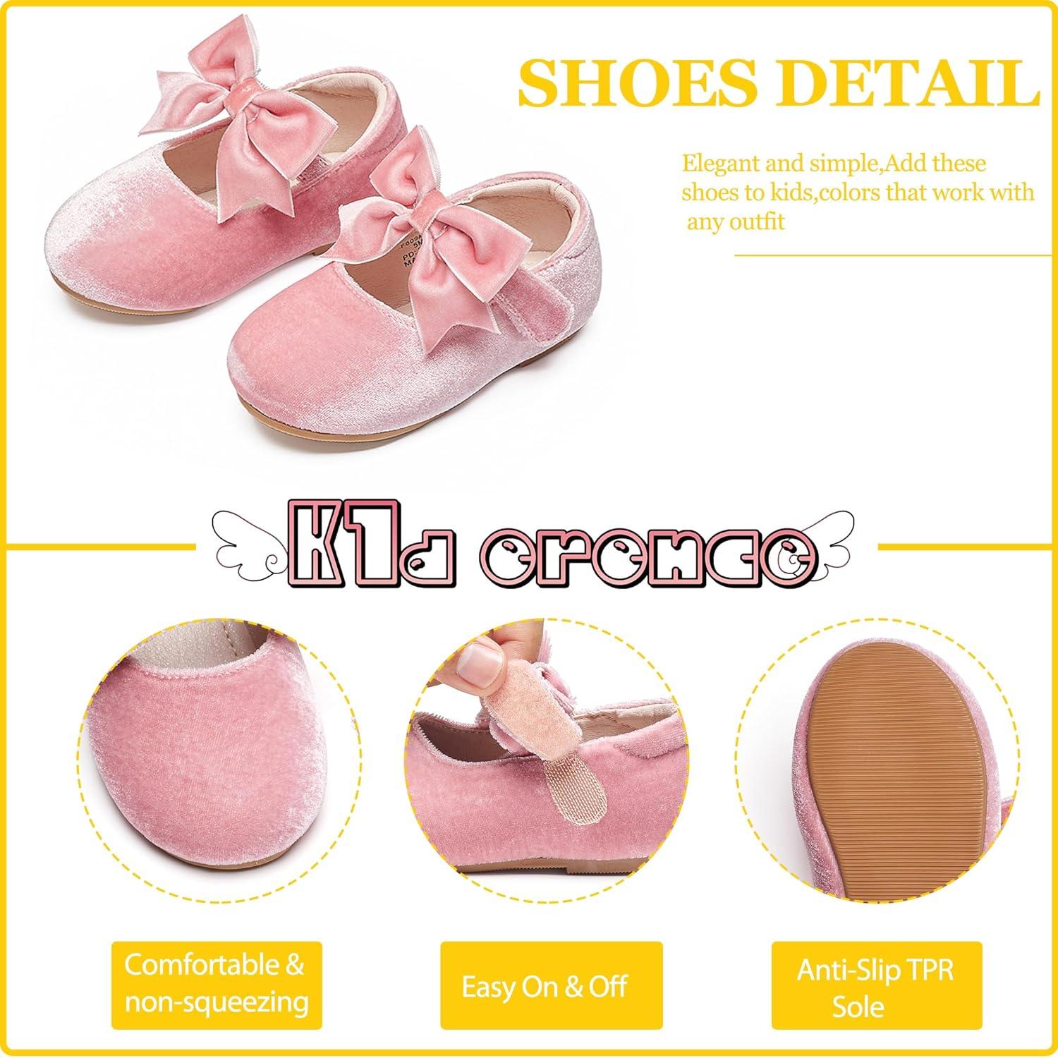 imageKiderence Toddler Girls Dress Shoes Little Kids Mary Janes Ballet Flats ToddlerF609 Pink