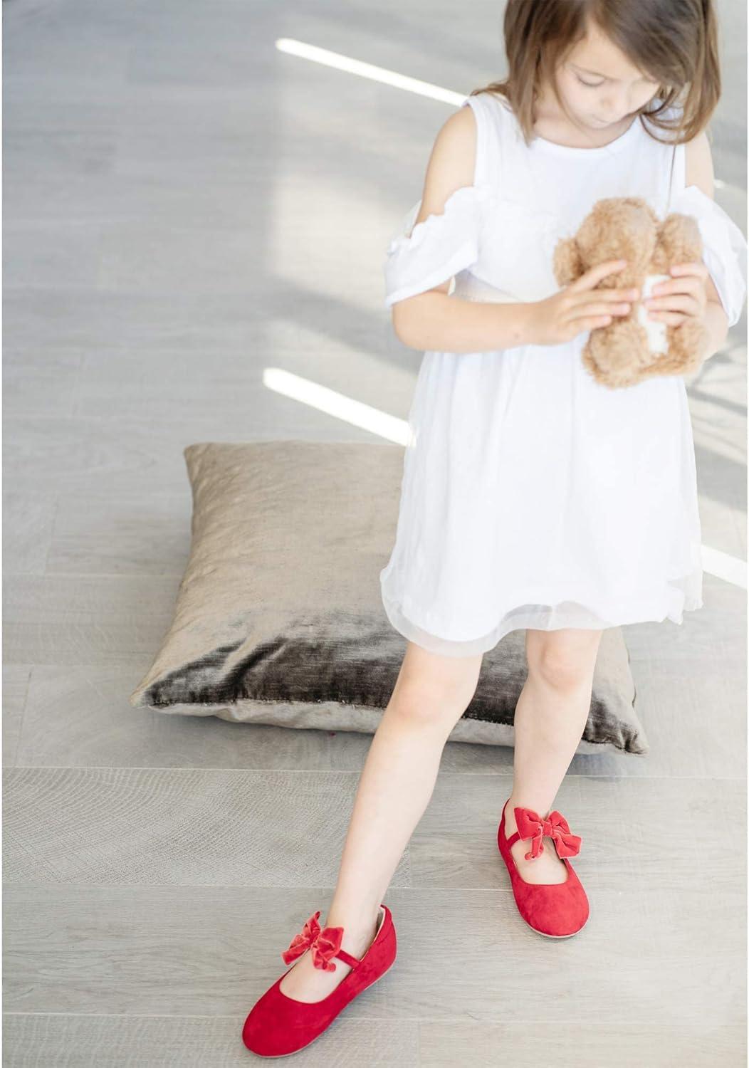 imageKiderence Toddler Girls Dress Shoes Little Kids Mary Janes Ballet Flats ToddlerF609 Red