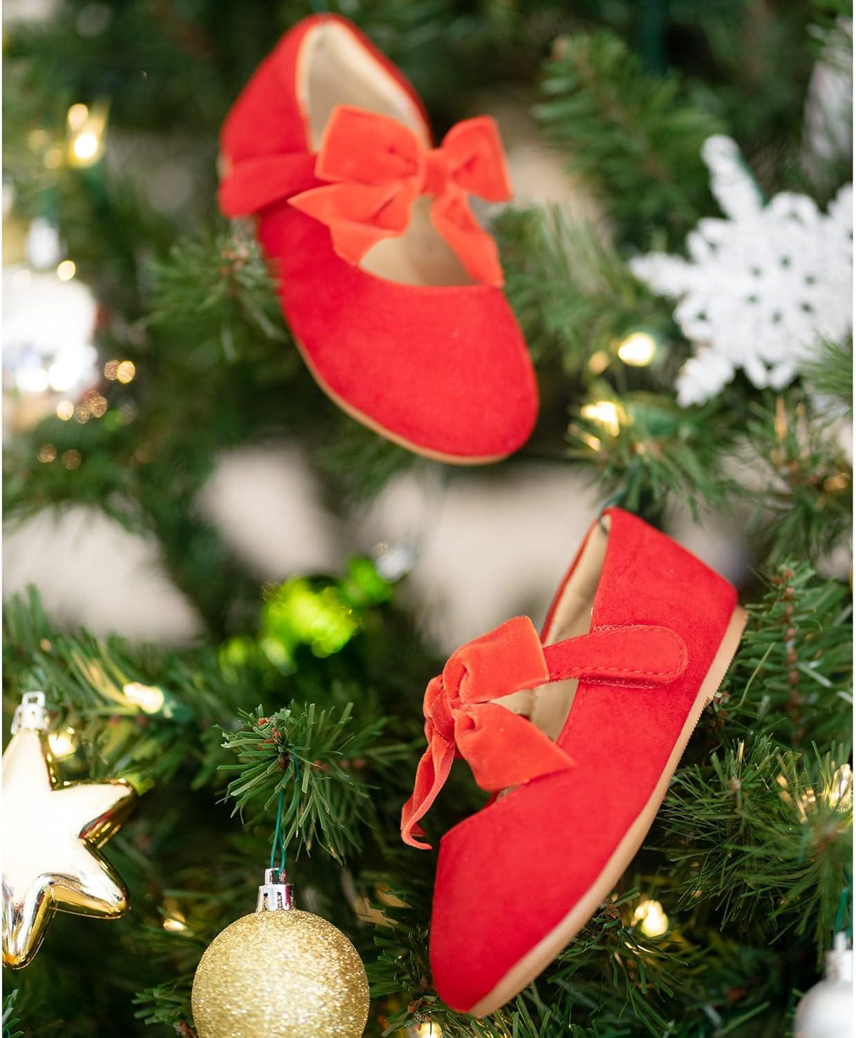 imageKiderence Toddler Girls Dress Shoes Little Kids Mary Janes Ballet Flats ToddlerF609 Red