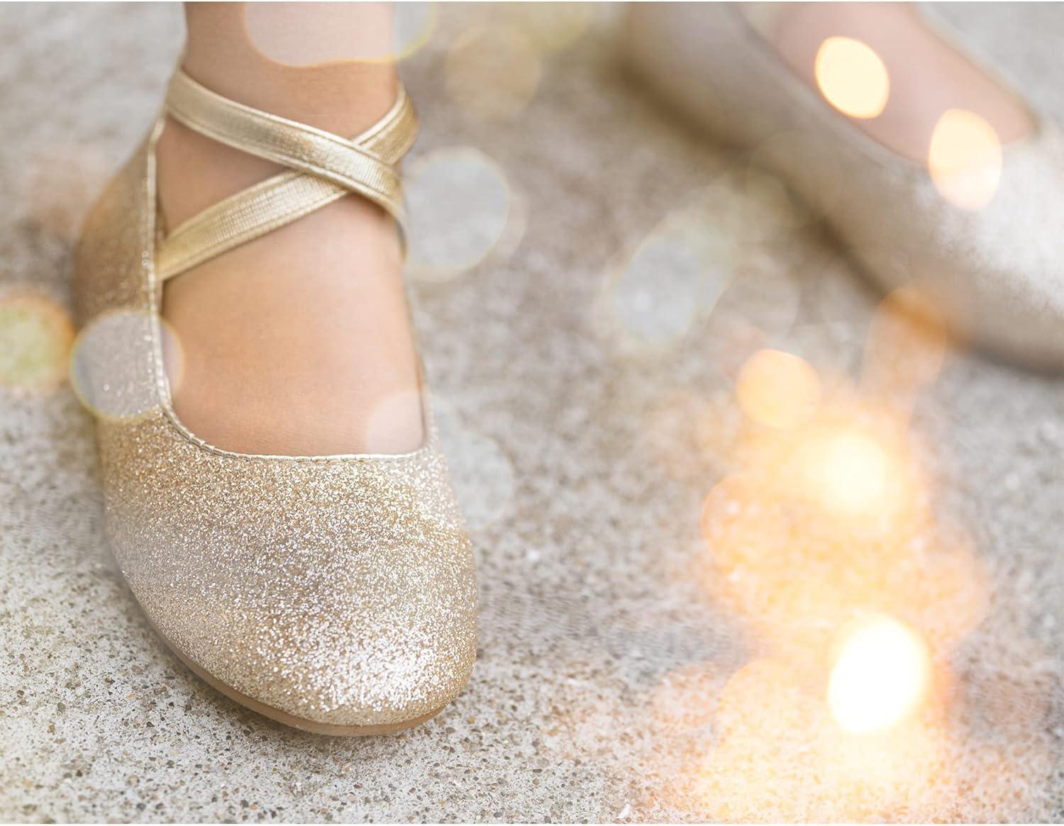 imageKiderence Toddler Girls Dress Shoes Little Kids Mary Janes Ballet Flats ToddlerF616 Gold